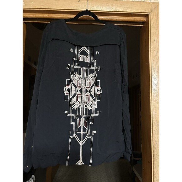 Day Birger Anthropologie Porico Embroidered Crepe Couture Blouse Top Shirt XL 42 - Picture 8 of 8